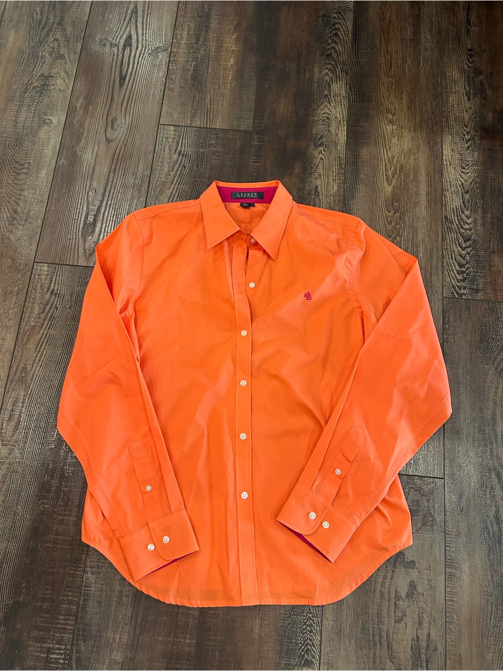 Ralph Lauren Bright Orange Button-Up Dress Shirt